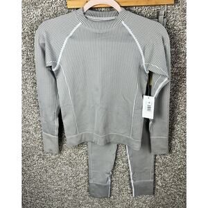 Halfdays Sophia Legging & Johnson Top Long Sleeve Storm Fog Sz Small Layers
